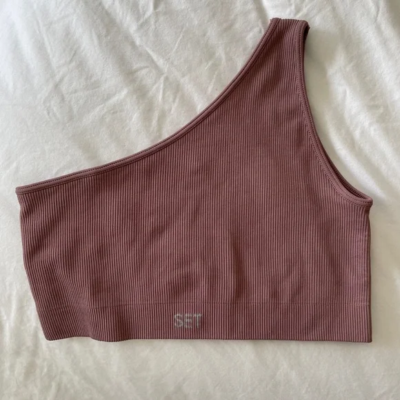 Set Active Ribbed One Shoulder Bra - Picture 1 of 3